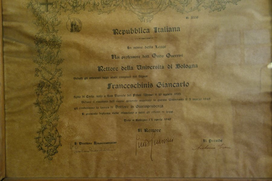 Laurea di Giancarlo Franceschinis, Bologna 1949
